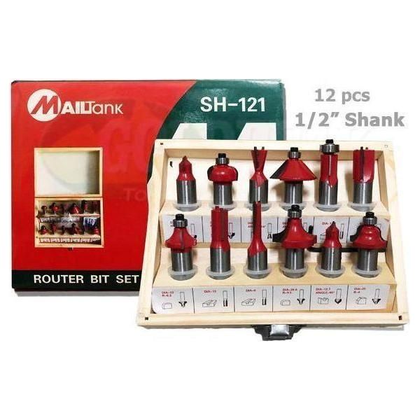 Mailtank SH-121 Router Bit Set (12pcs) - Goldpeak Tools PH Mailtank Mailtank SH-121 Router Bit Set (12pcs) - Goldpeak Tools PH Mailtank